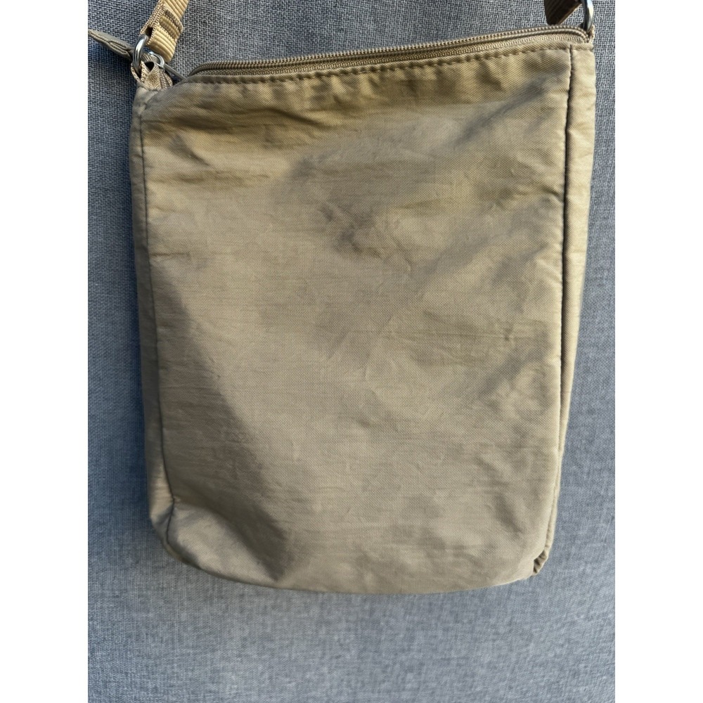 Baggallini Purse Handbag Town Bagg Beige/Brown Nylon Pockets Crossbody Travel - Picture 5 of 7
